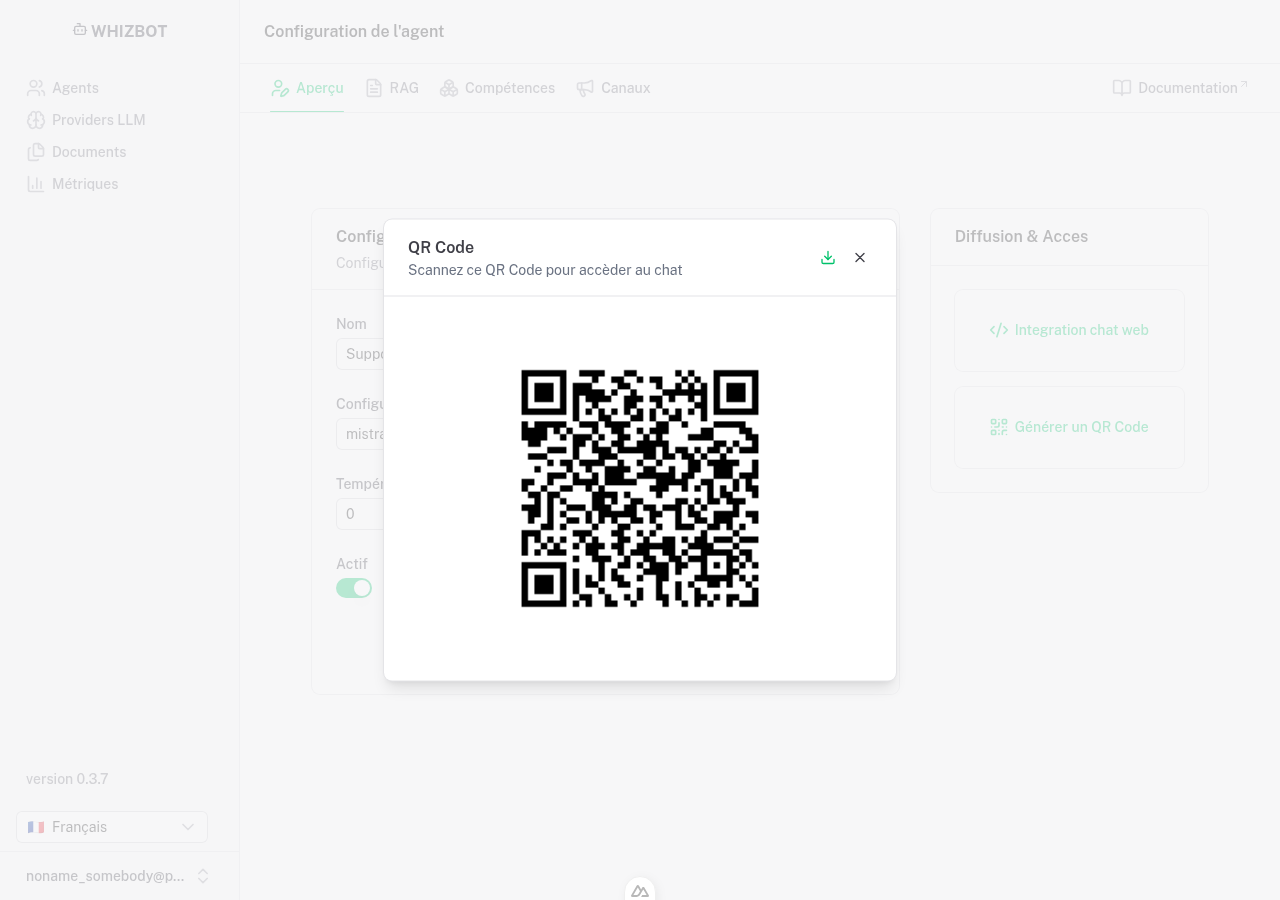 QR Code modal