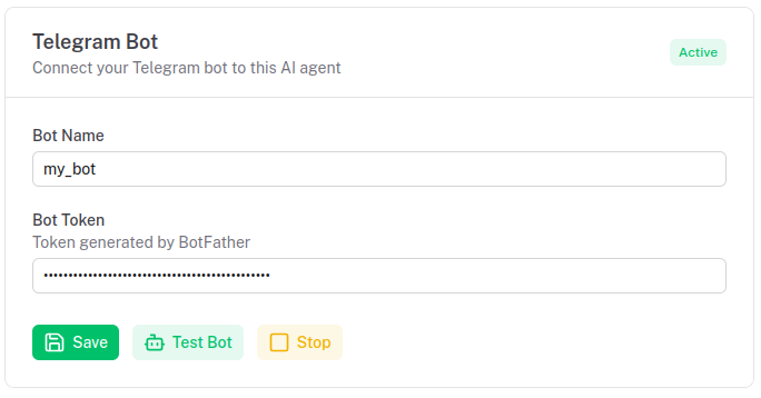 Bot Telegram actif